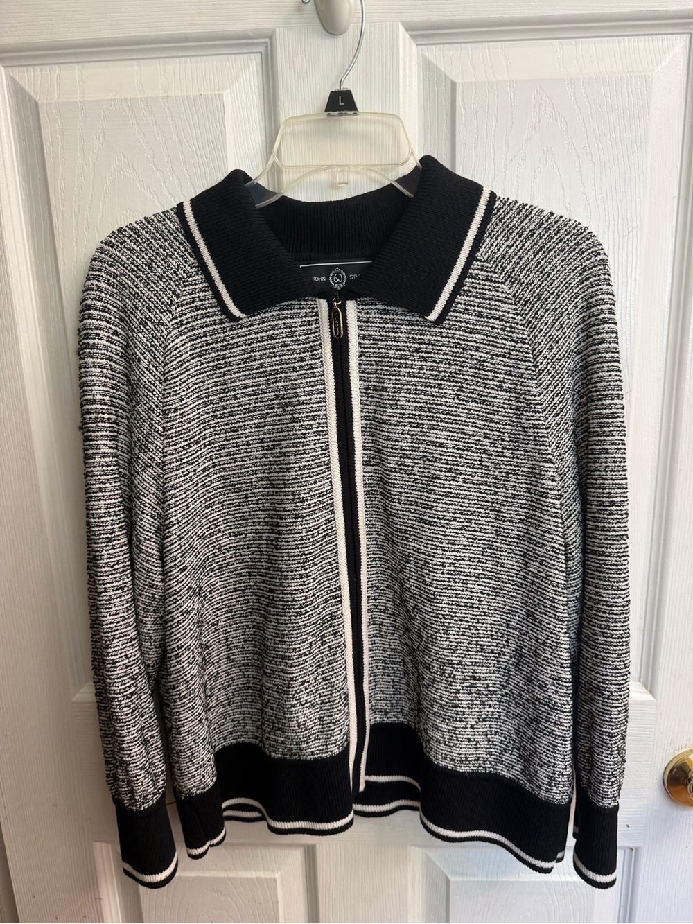 Vintage St. John Sport by Marie Gray Full-Zip Tweed Knit Jacket Large